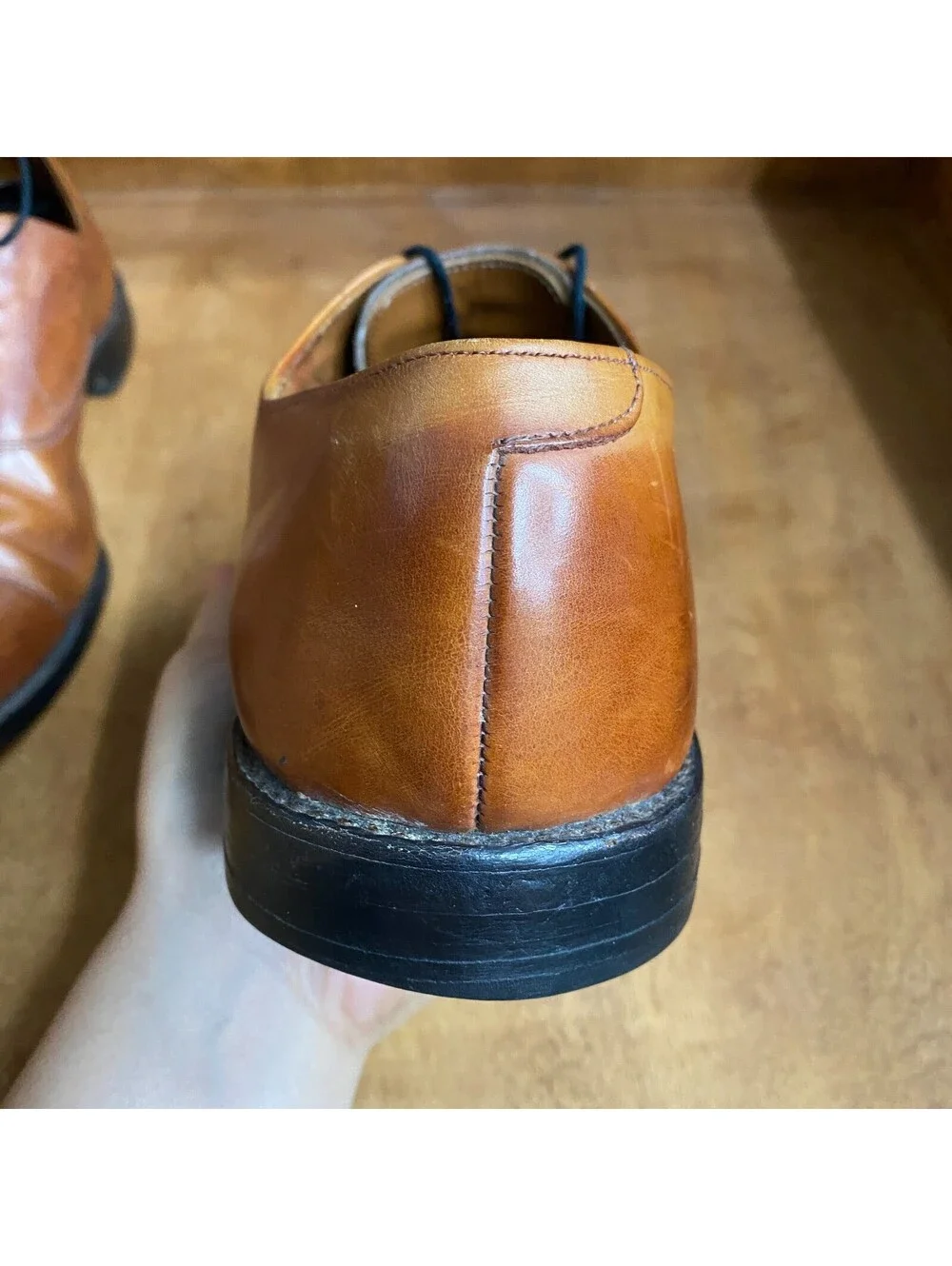 Allen Edmonds Park Avenue Mens 12.5 C Oxford Dress Shoes Brown Leather Cap Toe